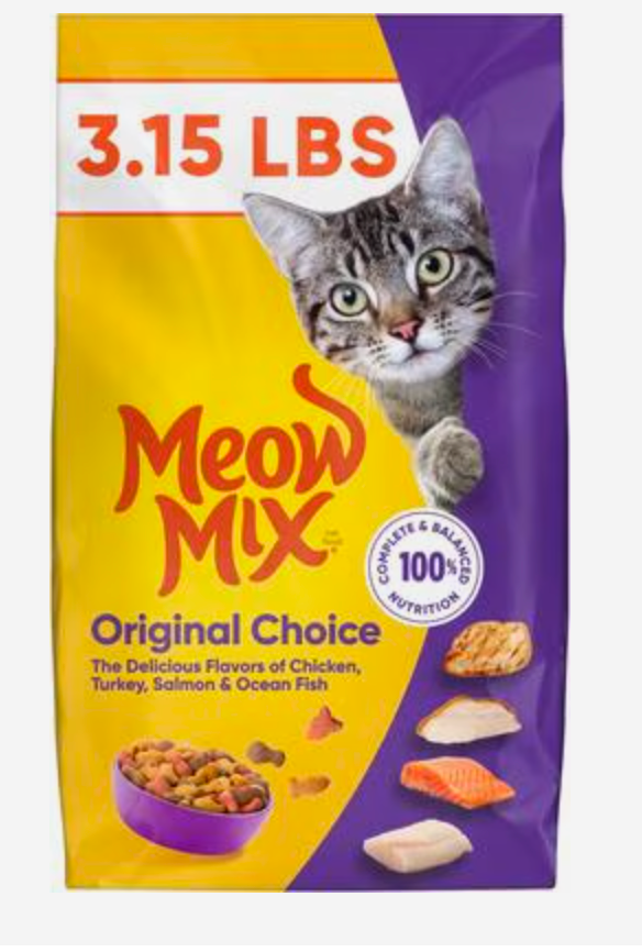 Meow Mix Original Choice Dry Cat Food, 3.15-lb bag - expires July 13 2027