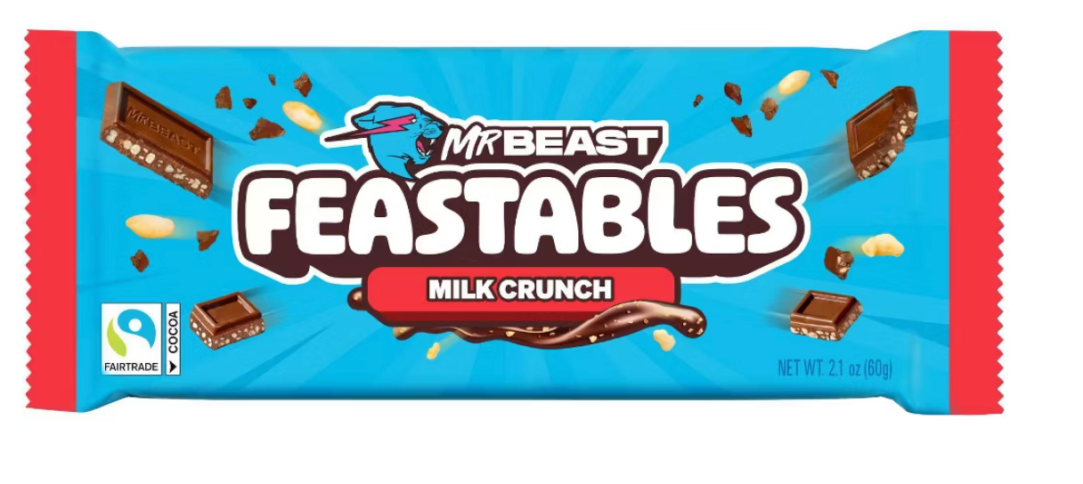 Feastables MrBeast Candy Bar Milk Chocolate Crunch 60g