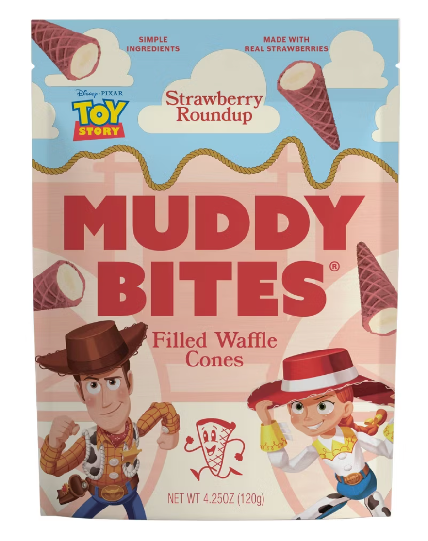 MUDDY BITES Toy Story Strawberry Shortcake Waffle Cone Snacks - 4.25oz