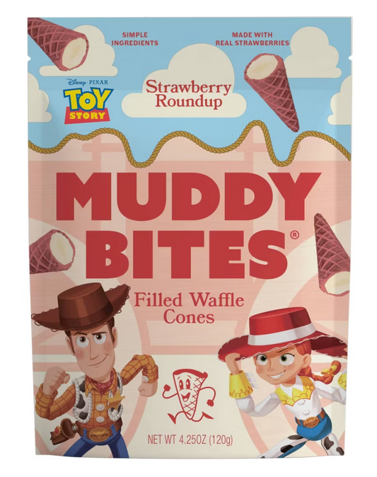 MUDDY BITES Toy Story Strawberry Shortcake Waffle Cone Snacks - 4.25oz