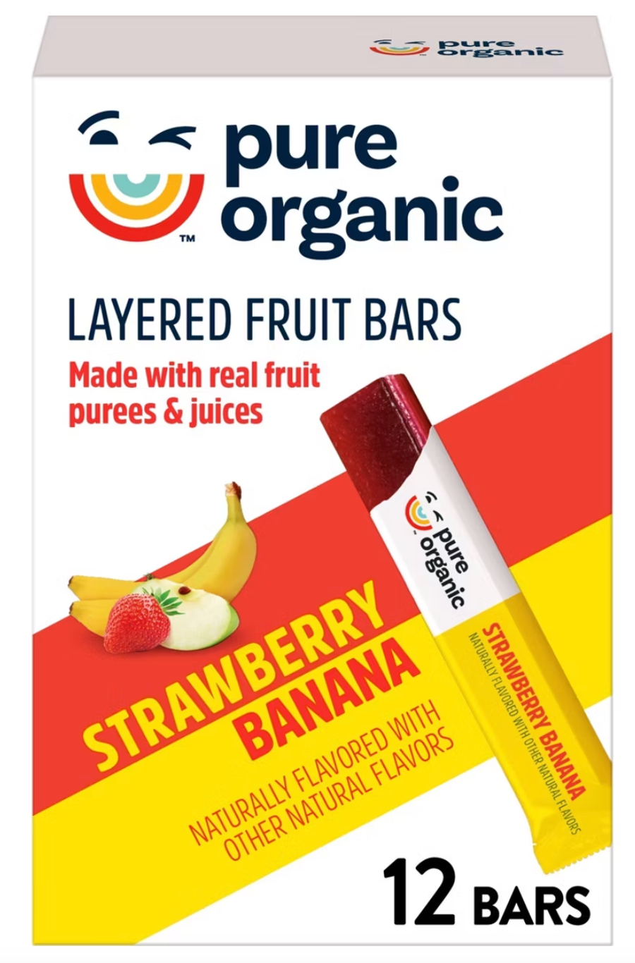 Pure Organic Layered Fruit Snacks Strawberry Banana - 6.2oz/12ct THERE IS 11 IN HERE