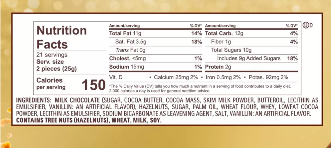 Ferrero Rocher Fine Hazelnut Chocolate Candy - 5.3oz/12ct