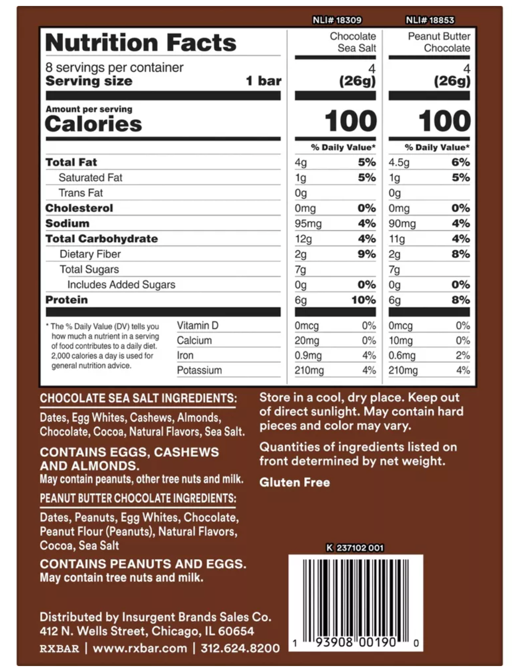 RXBAR Minis Chocolate Sea Salt & Peanut Butter Chocolate Protein Bars - 7.36oz/8ct - expired May 20 2026