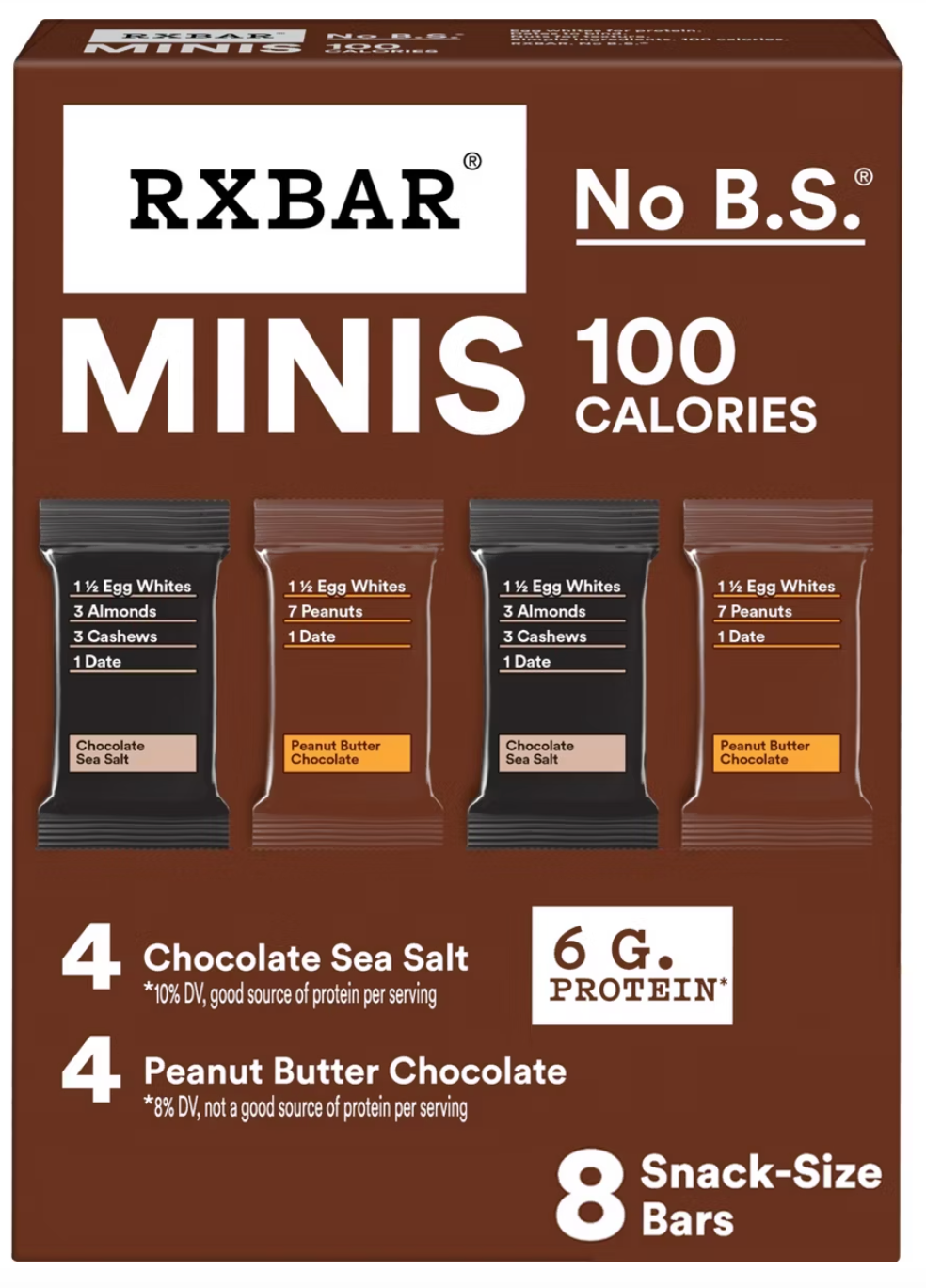 RXBAR Minis Chocolate Sea Salt & Peanut Butter Chocolate Protein Bars - 7.36oz/8ct - expired May 20 2026