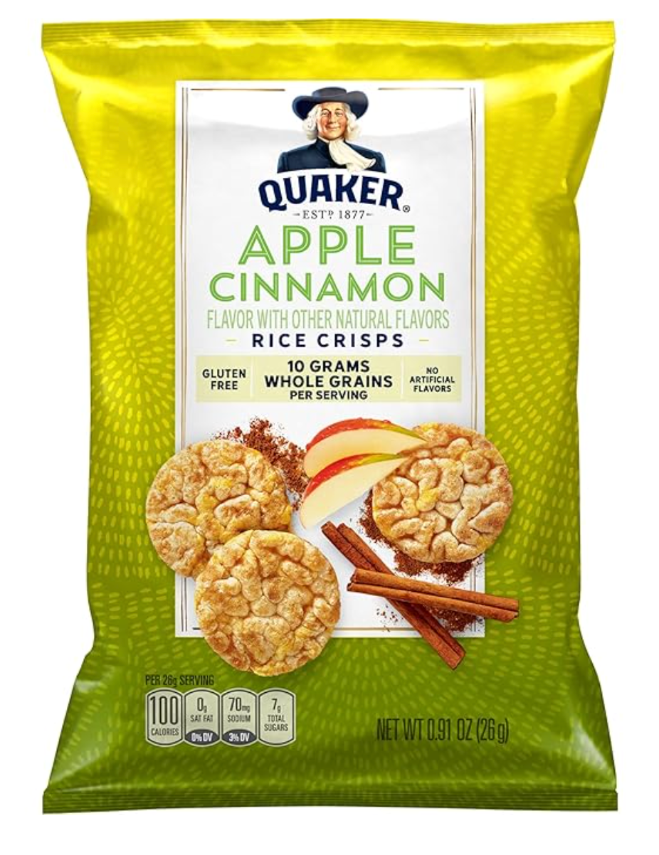 Quaker Rice Crisps, Gluten Free, Apple Cinnamon, 0.91 Oz - expired May 20 2026