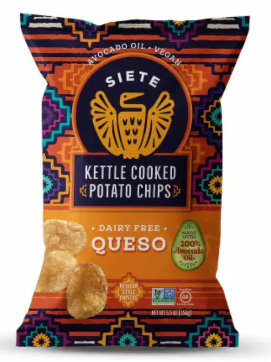 Siete Dairy Free Queso Kettle Cooked Potato Chips - expired May 25 2026