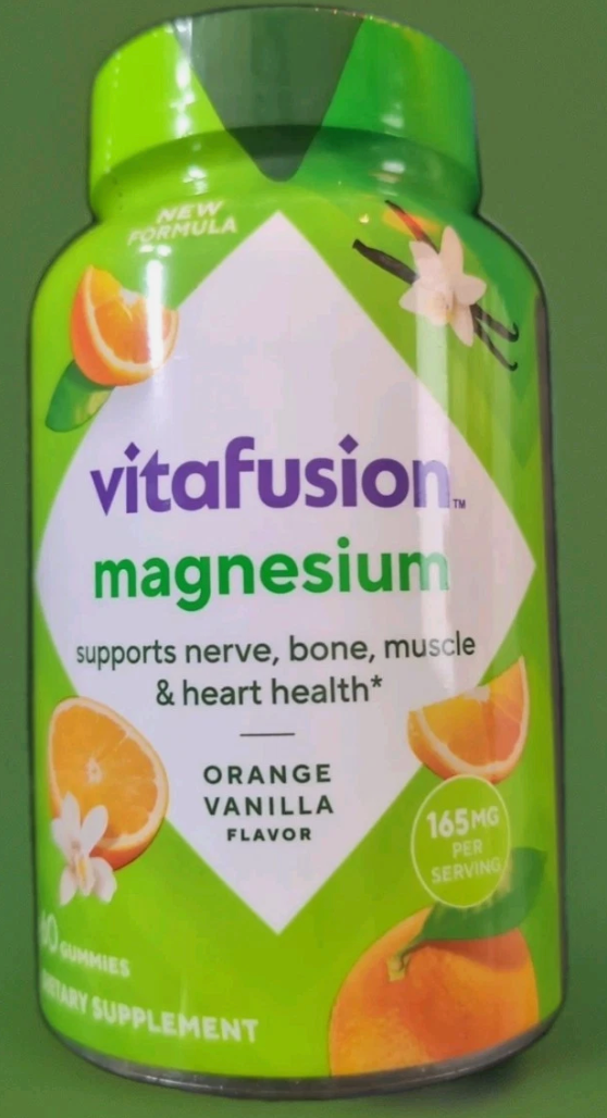 Vitafusion Magnesium Gummies ORANGE VANILLA 60ct - expires 08/2026