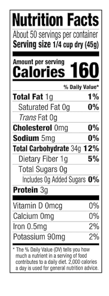 Amazon Grocery, Brown Long Grain Rice, 5 Lb