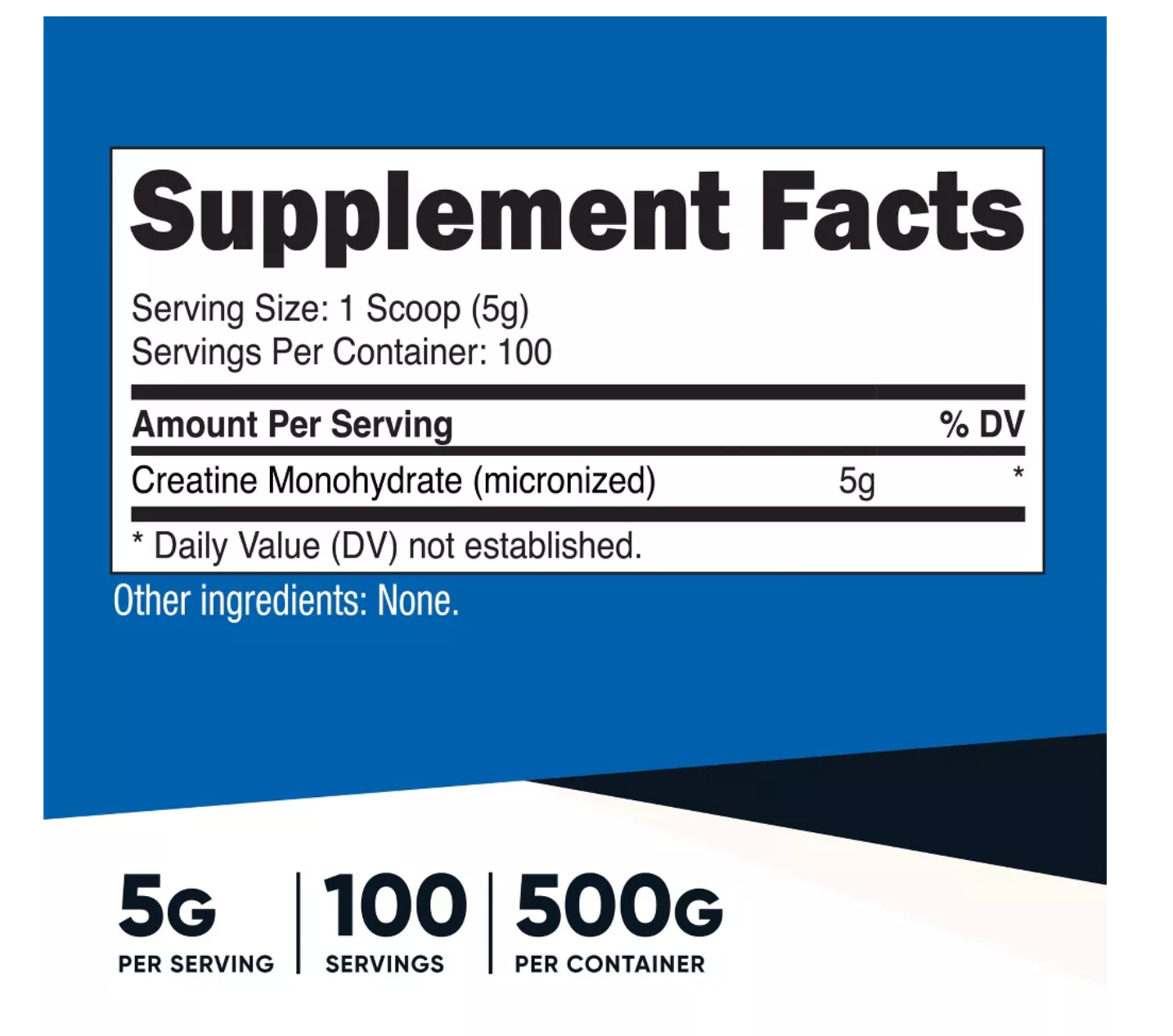 Nutricost Creatine Monohydrate Powder (500G) Unflavored - 5g of Micronized Creatine Monohydrate per Serving, 100 Serving - expires 10/2028s