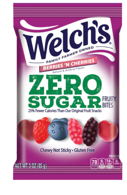 Welch’s Zero Sugar Fruity Bites, 3 oz - Berries 'N Cherries