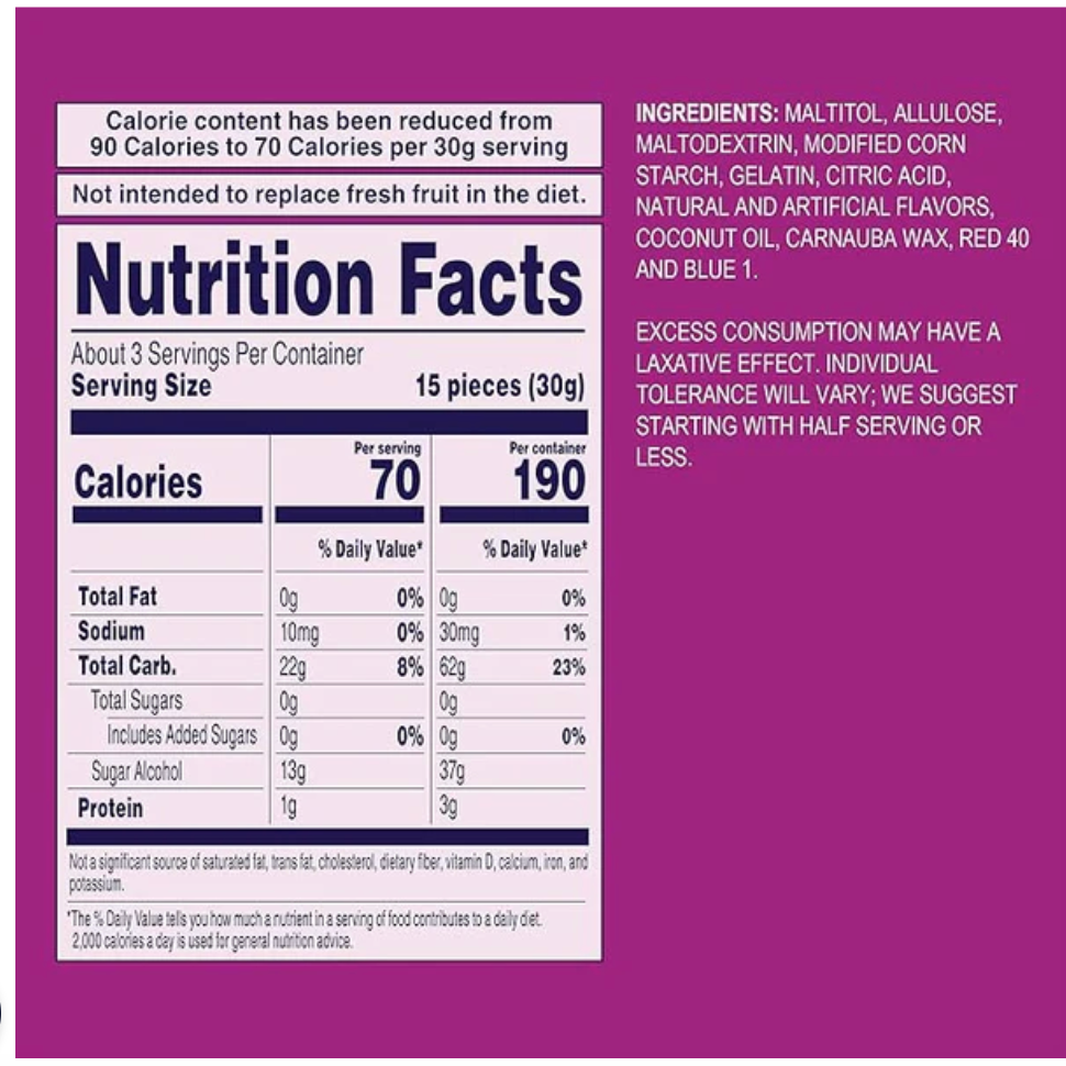 Welch’s Zero Sugar Fruity Bites, 3 oz - Berries 'N Cherries