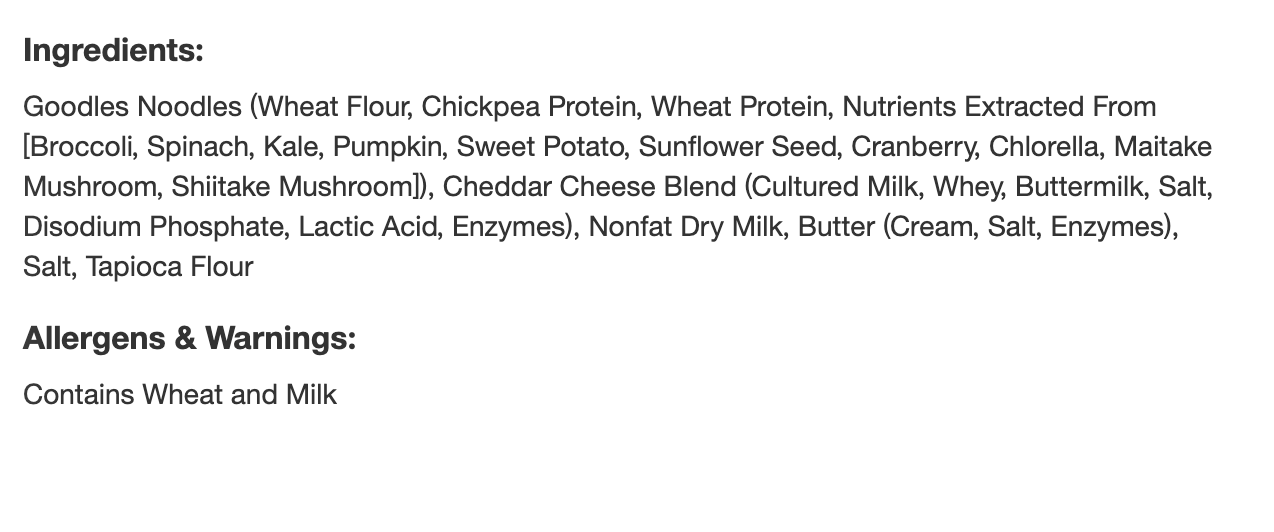 Goodles Shella Good Aged White Cheddar Protein Mac & Cheese - 6oz