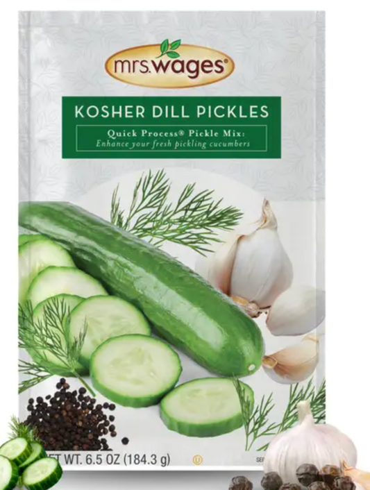 Mrs. Wages 6.5 oz Kosher Dill Pickles Quick Process Mix - expires 01/07/2028
