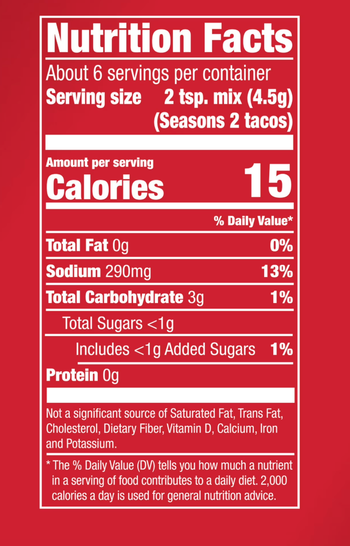 McCormick Chicken Taco Seasoning Mix, 1.0 oz Packet
