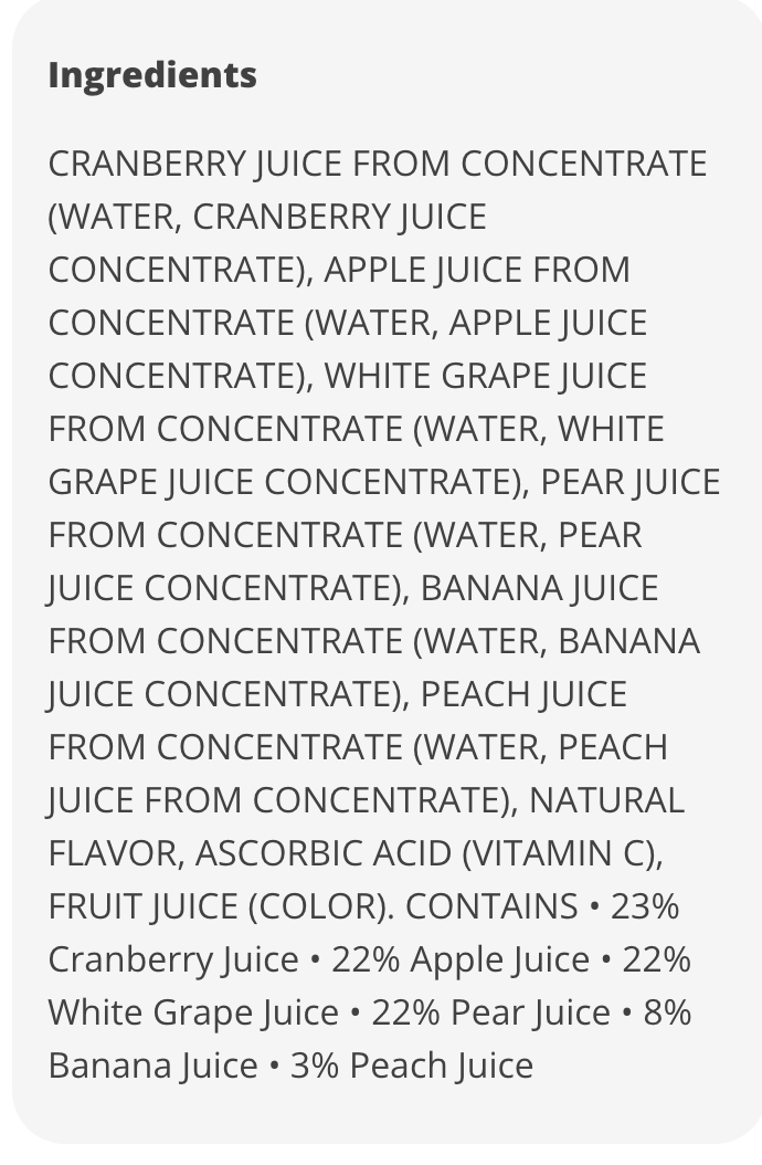H‑E‑B 100% Cranberry Apple Juice Blend - expires Feb 2027