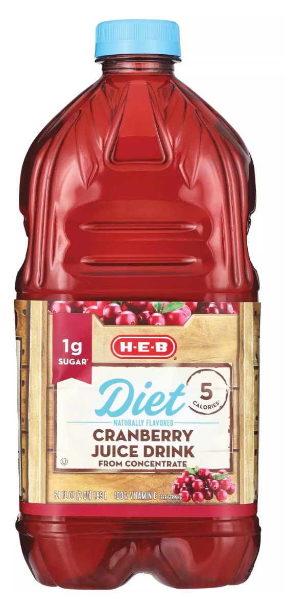 H‑E‑B Diet Cranberry Juice - Expires Dec 2026