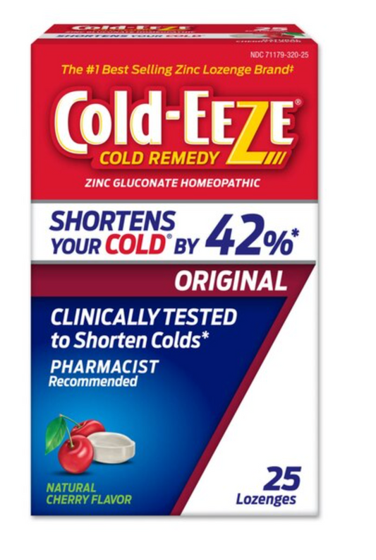 Cold-EEZE Homeopathic Zinc Lozenges, Natural Cherry, 25 CT