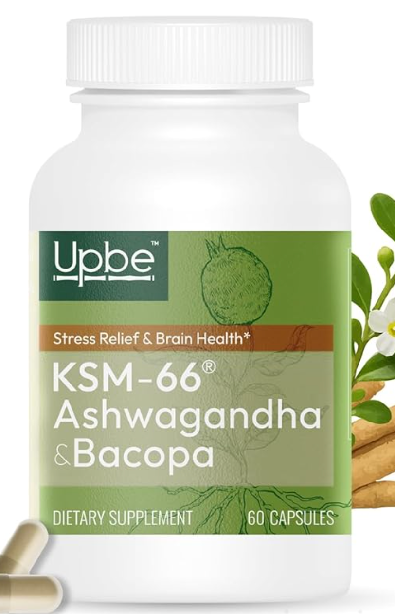Ashwagandha Supplements for Women & Men - KSM-66® with Bacopa & Milk Thistle, 60 Vegan Capsules - Stress Relief, Mood, Cortisol Support, Extra Strength Ashwagandha Capsules - expires 06/2027