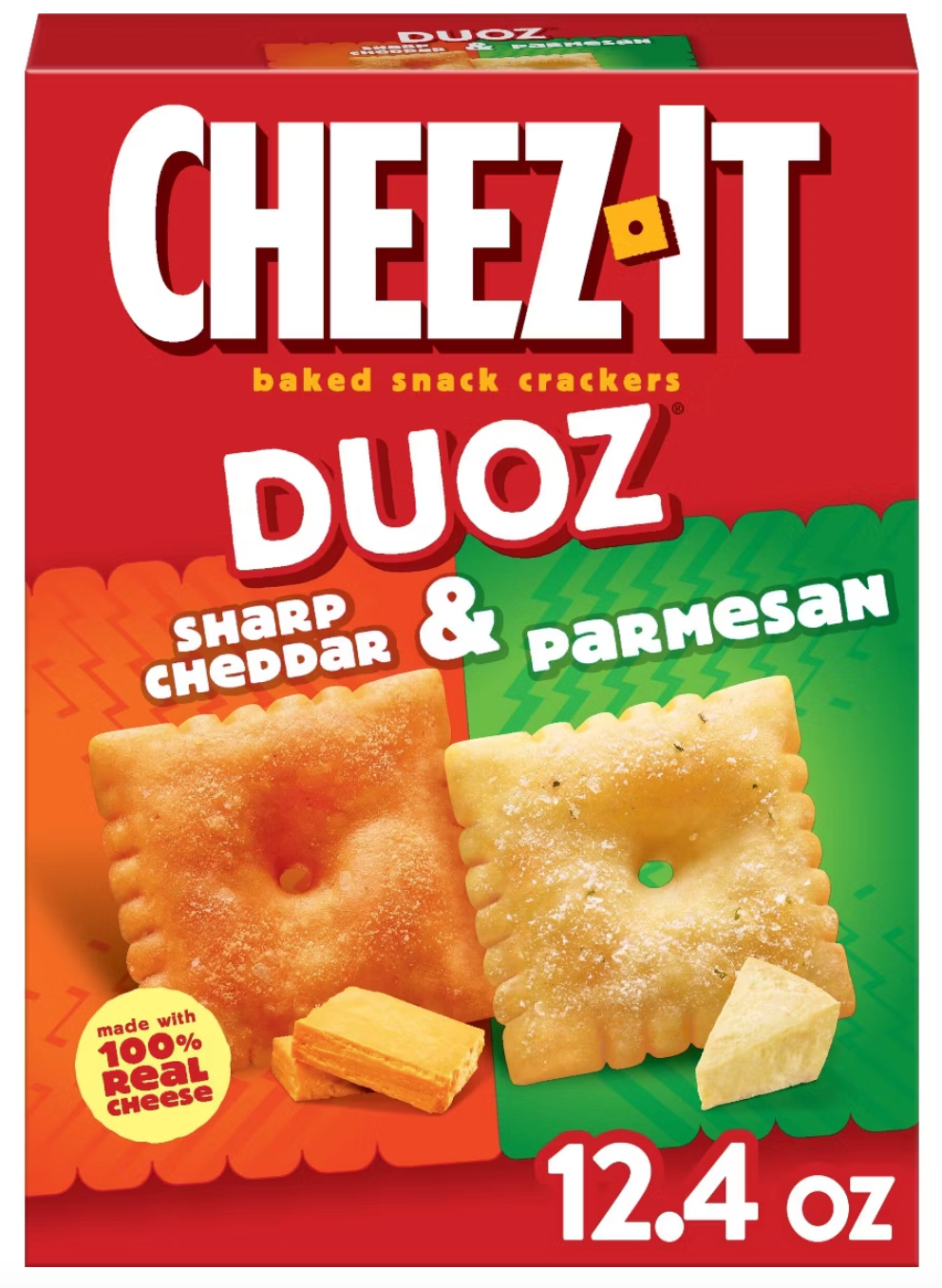 Cheez-It Duoz Sharp Cheddar And Parmesan Baked Snack Crackers 12.4oz - expires Dec 07 2026