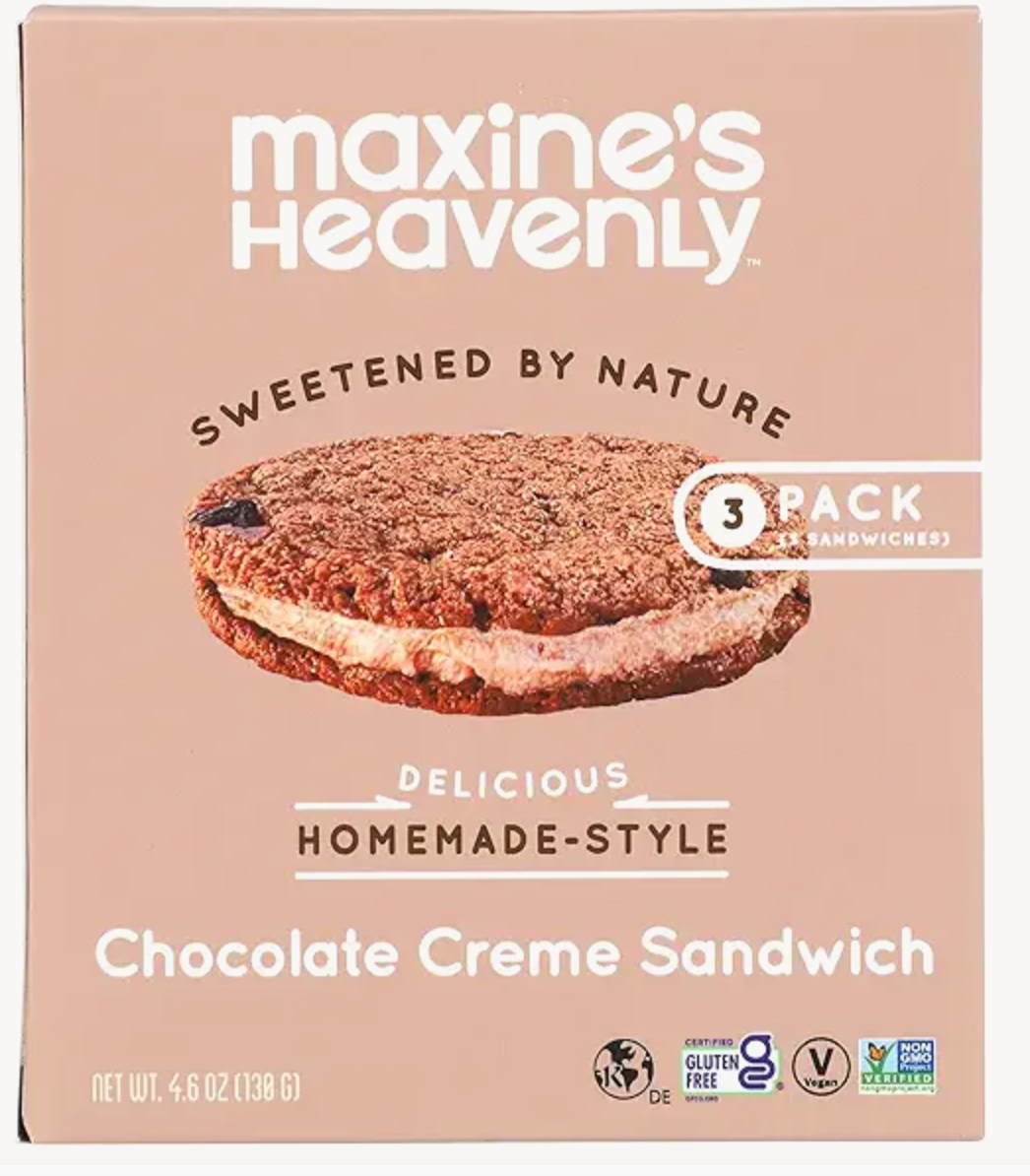 Maxines Heavenly Cookies, Cookie Sandwich Chocolate Creme 3 Count, 4.6 Ounce