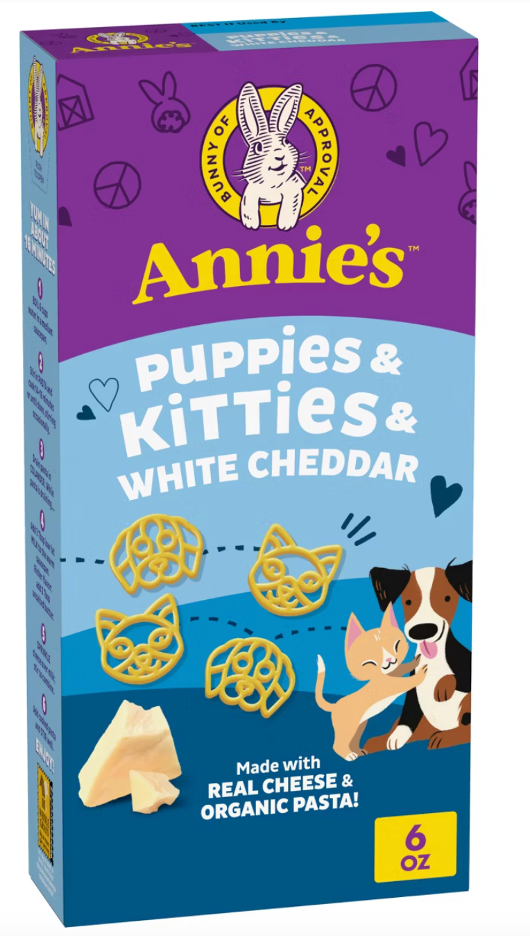 Annie's Puppies & Kitties & White Cheddar Mac and Cheese - 6oz - expires April 2027
