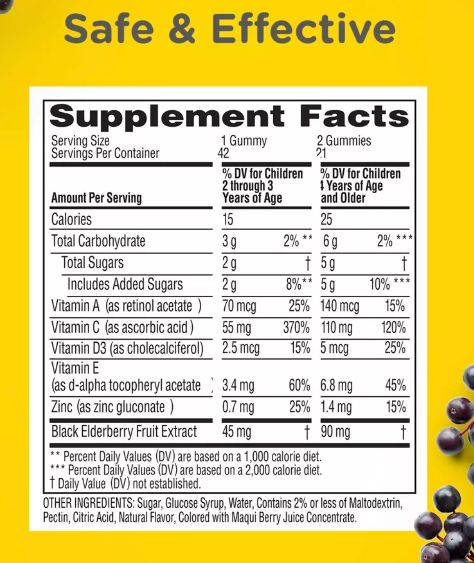 Zarbee's Kid's Daily Immune Support Gummies with Real Elderberry - Berry Flavor - 42ct - expires 06/2027