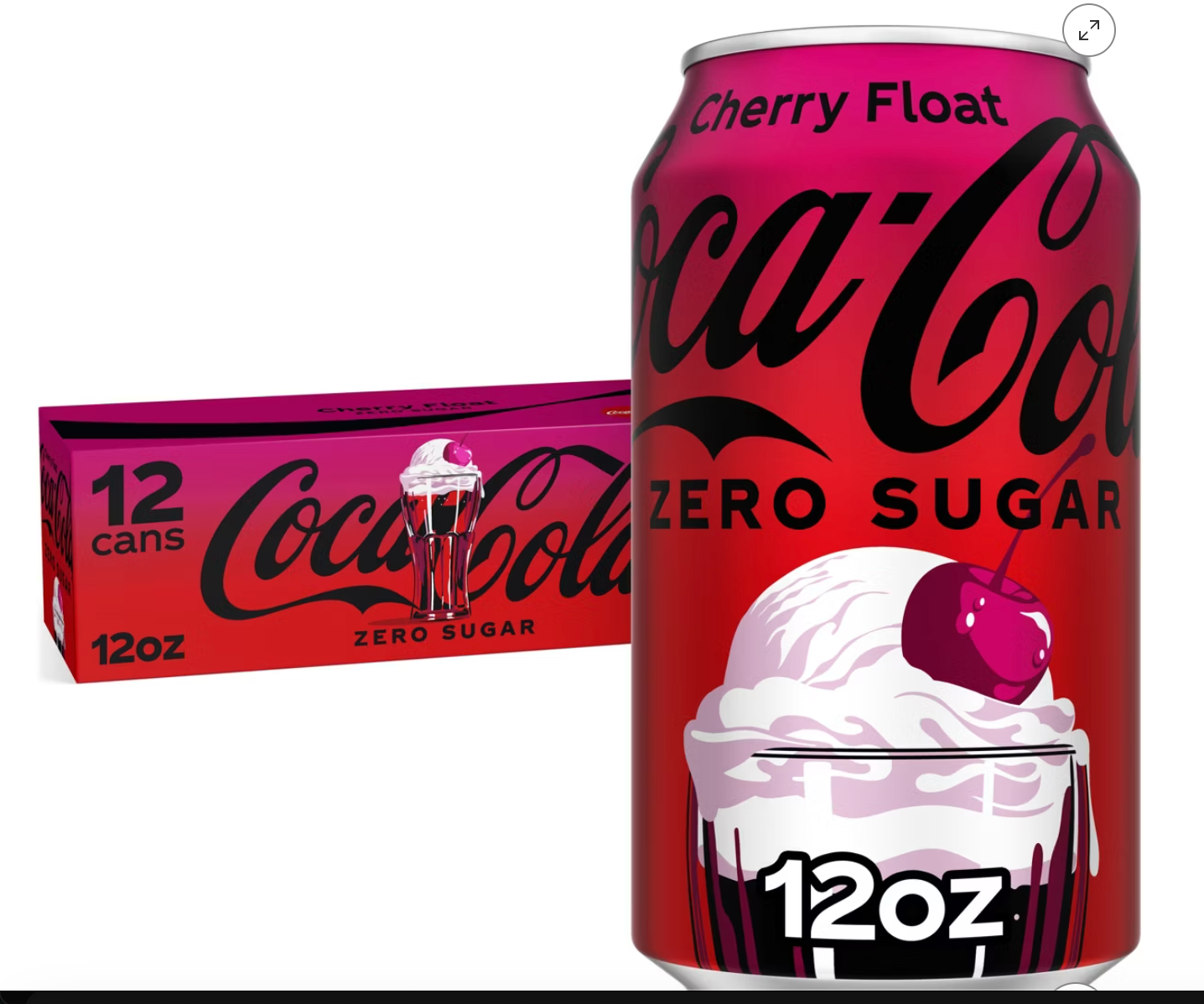 Coca-Cola Zero Sugar Cherry Float Soda - 12pk/12 fl oz Cans