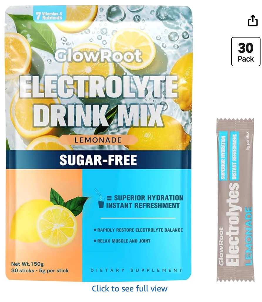 Daily Electrolyte Drink – Lemonade Flavor, 30 Stickpacks * 5g – Hydration Packets with 7 Electrolytes & Minerals - Non- GMO, Keto Friendly, & Sugar-Free Electrolyte Powder - 150g - expires 12.25.2026