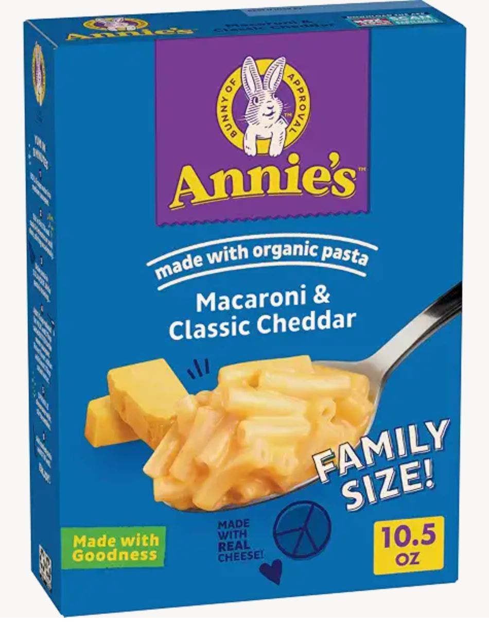 Annie's Macaroni and Classic Cheddar, Made with Organic Pasta and Real Cheese, Family Size, 10.5 oz