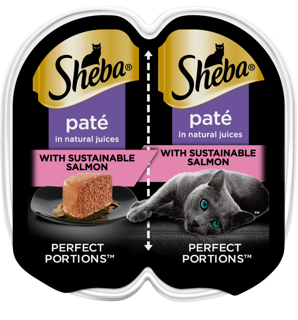 Sheba Perfect Portions With Sustainable Salmon Wet Cat Food Pate, 2.6 oz Twin-Pack Tray