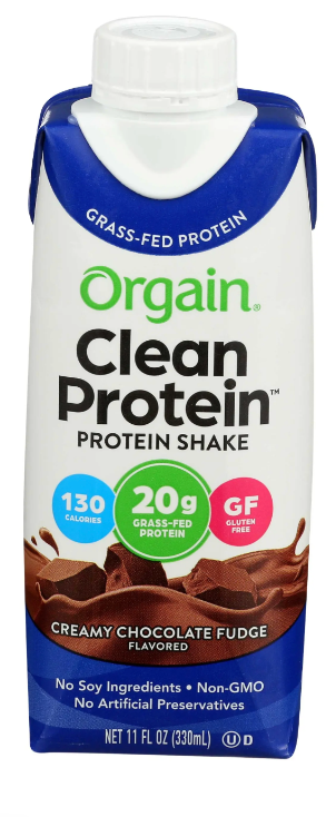 Orgain Clean Protein Creamy Chocolate Fudge Grass Fed Protein Shake, 11 Fluid Ounce - expired Dec 31 2025