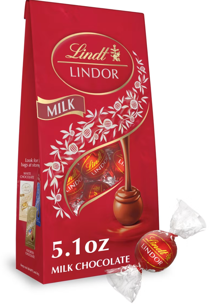LINDOR, Lindt Milk Chocolate Candy Truffles - 5.1oz