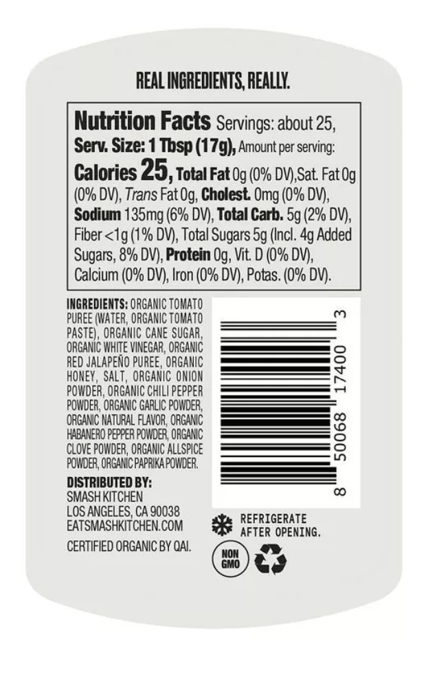 Smash Kitchen Organic Hot Honey Ketchup - 15oz