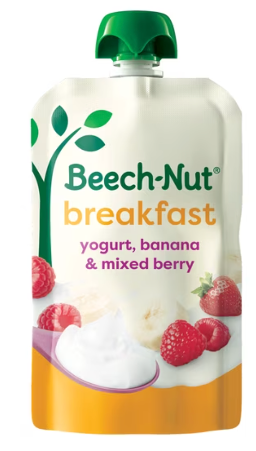 Beech-Nut Breakfast Stage 4 Toddler Food, Yogurt Banana & Mixed Berry, 3.5 oz Pouch - expires June 2027