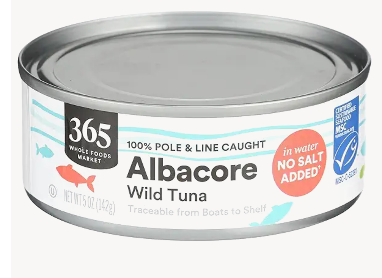 365 by Whole Foods Market, No Salt Albacore Tuna in Water, 5 Ounce