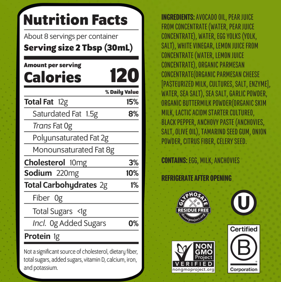 Chosen Foods Steakhouse Caesar Dressing and Marinade made with 100% Pure Avocado Oil 8 fl Oz