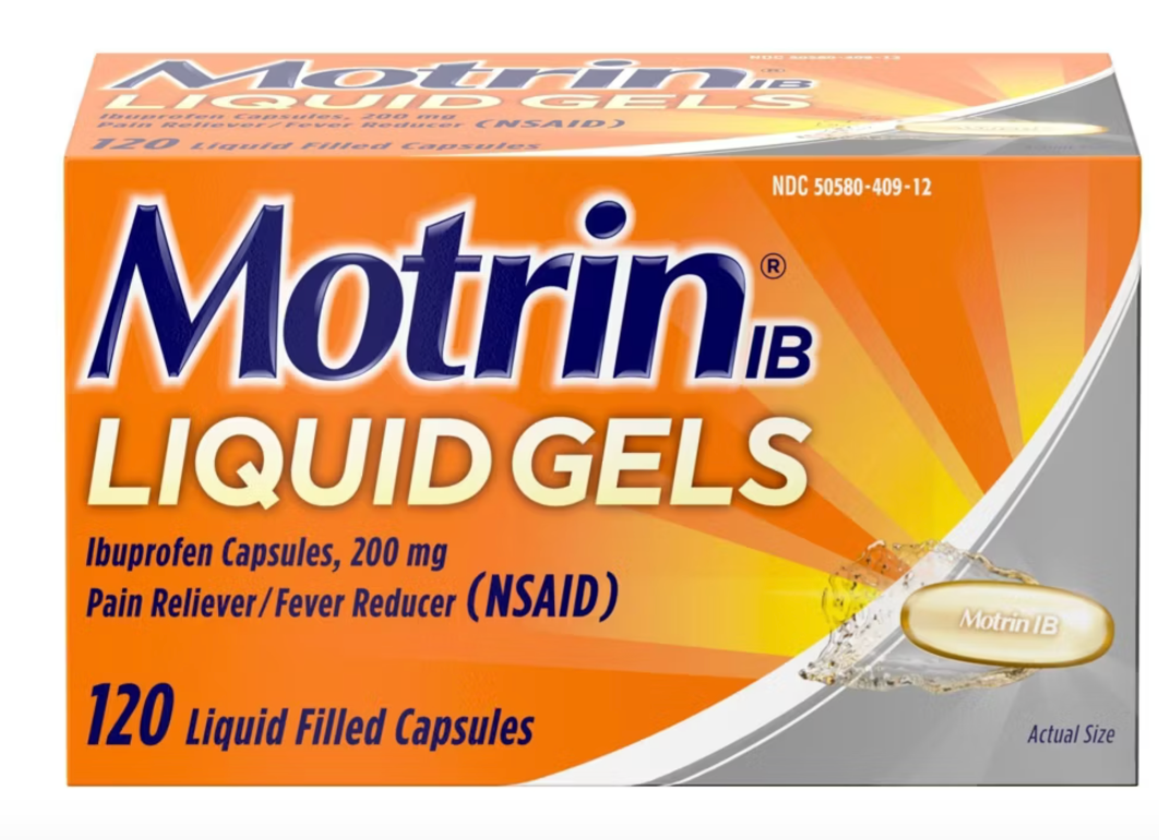 Motrin IB Pain Reliever & Fever Reducer Liquid Gels - Ibuprofen (NSAID) - 120ct - expires 10.2027