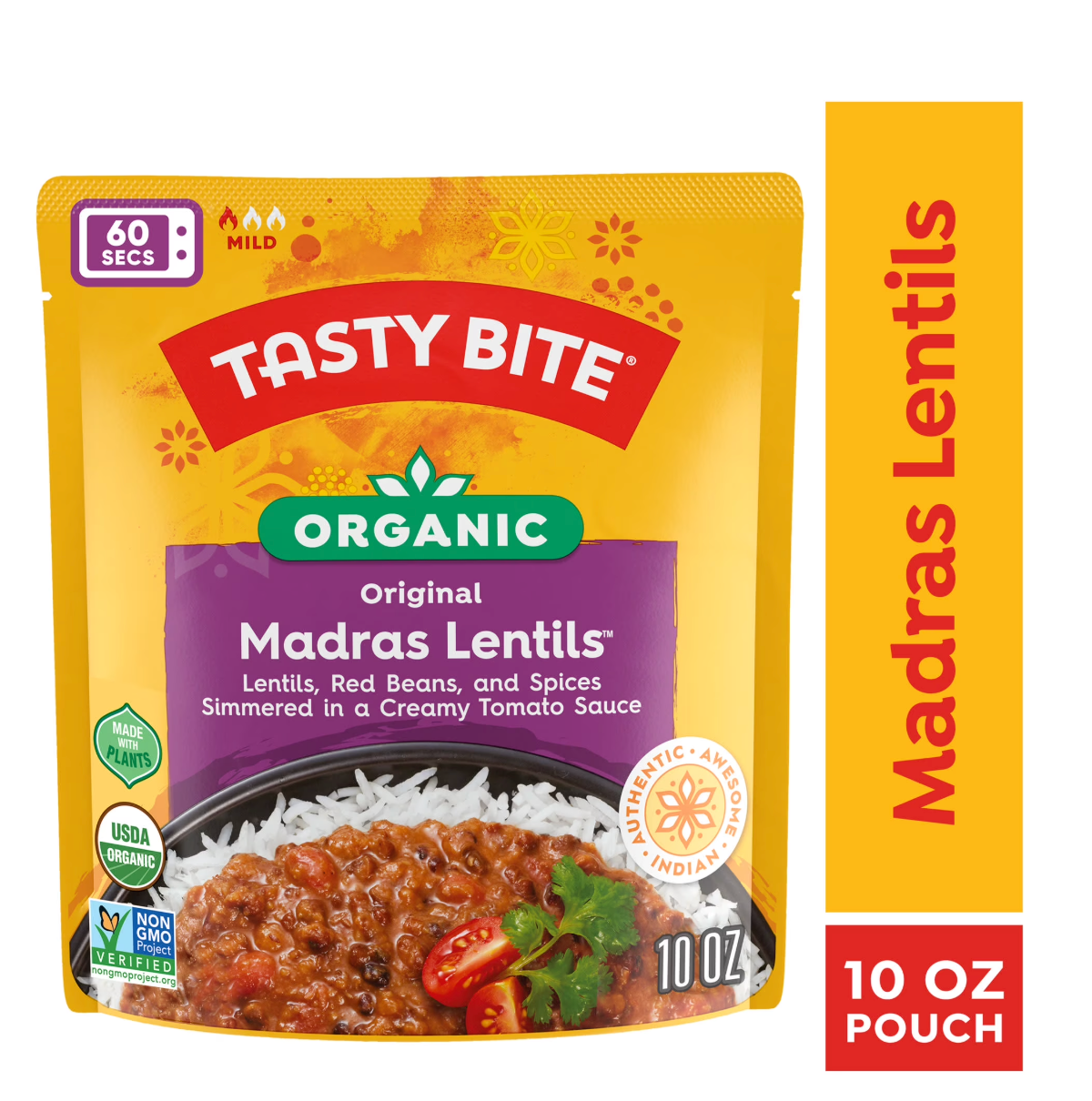 Tasty Bite Organic Madras Lentils 10oz - Savory lentil curry