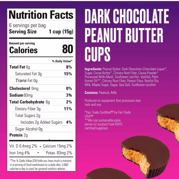 SkinnyDipped Dark Chocolate Peanut Butter Cups - 3.17oz