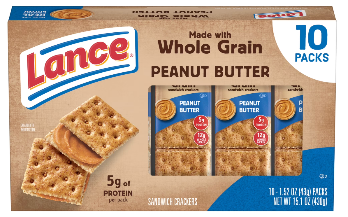 Lance Baked with Whole Grain Peanut Butter, 10 Count 1.52 oz - expired May 23 2026