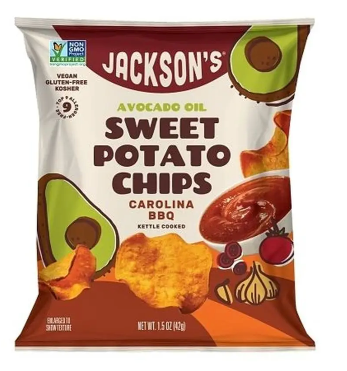 Jacksons Carolina Bbq Sweet Potato Chips In Avocado Oil, 1.5 Ounce - expired Oct 16 2025