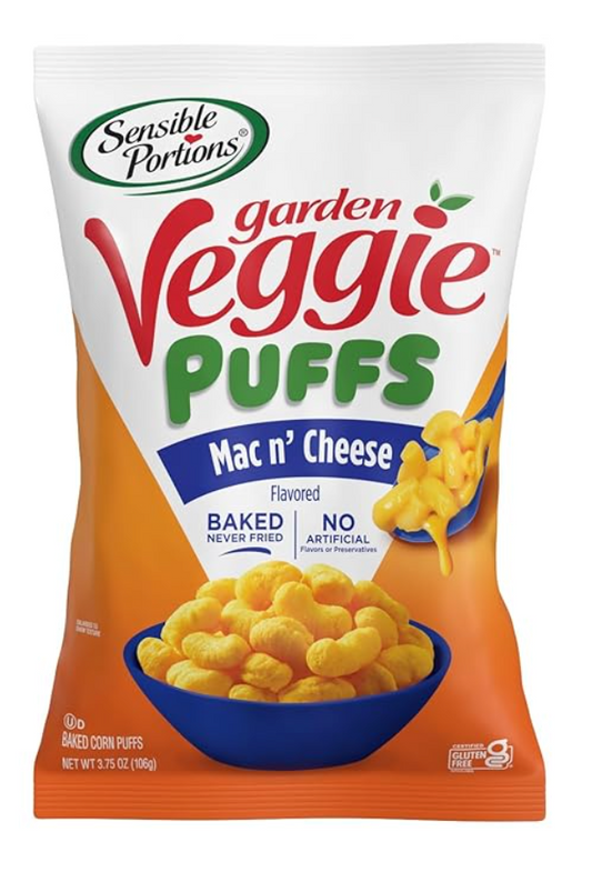 Sensible Portions Garden Veggie Mac & Cheese Puffs, 3.75 Oz - expired June 01 2026