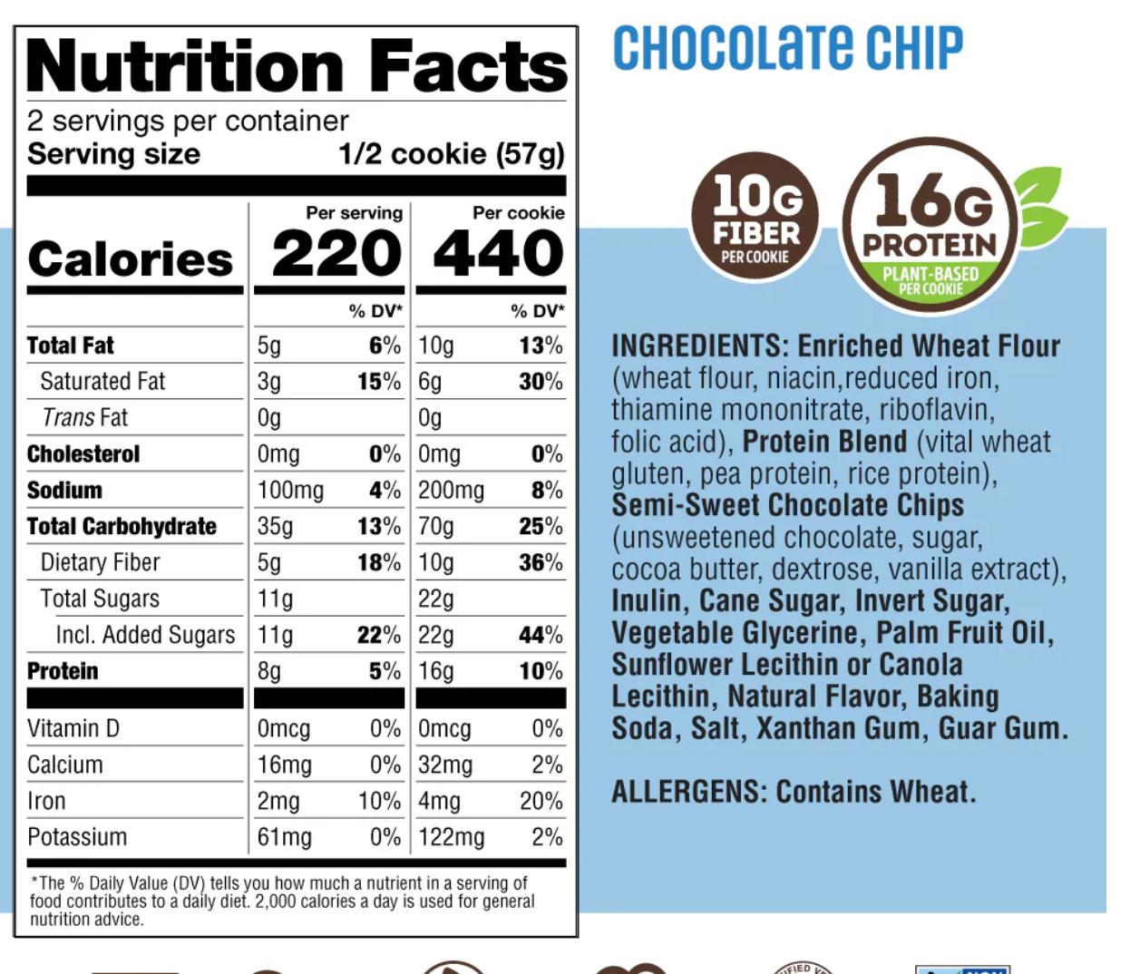 Protein Cookie Chocolate Chip - expires Nov 24 2026