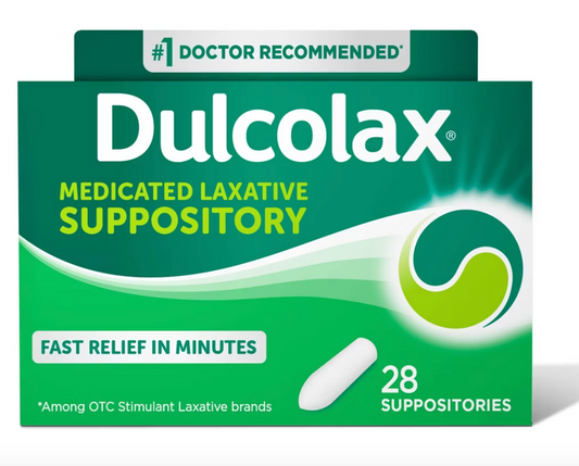Dulcolax Gentle and Predictable Fast Relief Laxative Suppositories - 28ct - expires May 2028