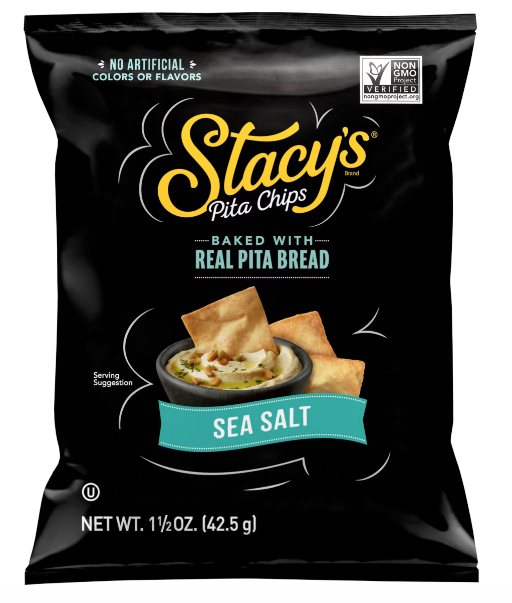 Stacy's No Artificial Colors or Flavors Sea Salt Pita Chips Bag, 1.5 oz - expired May 19 2026
