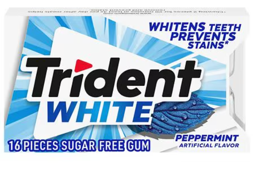 Trident White Chewing Gum Peppermint, 16.0 sticks per pack