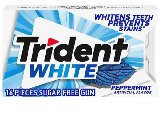 Trident White Chewing Gum Peppermint, 16.0 sticks per pack