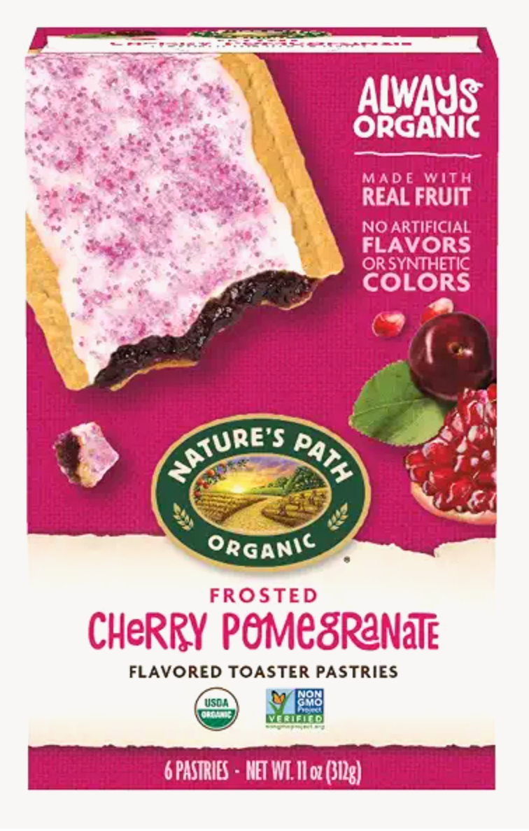 Nature's Path Organic Toaster Pastries, Frosted Cherry Pomegranate, 6 Count Box - expired May 15 2026
