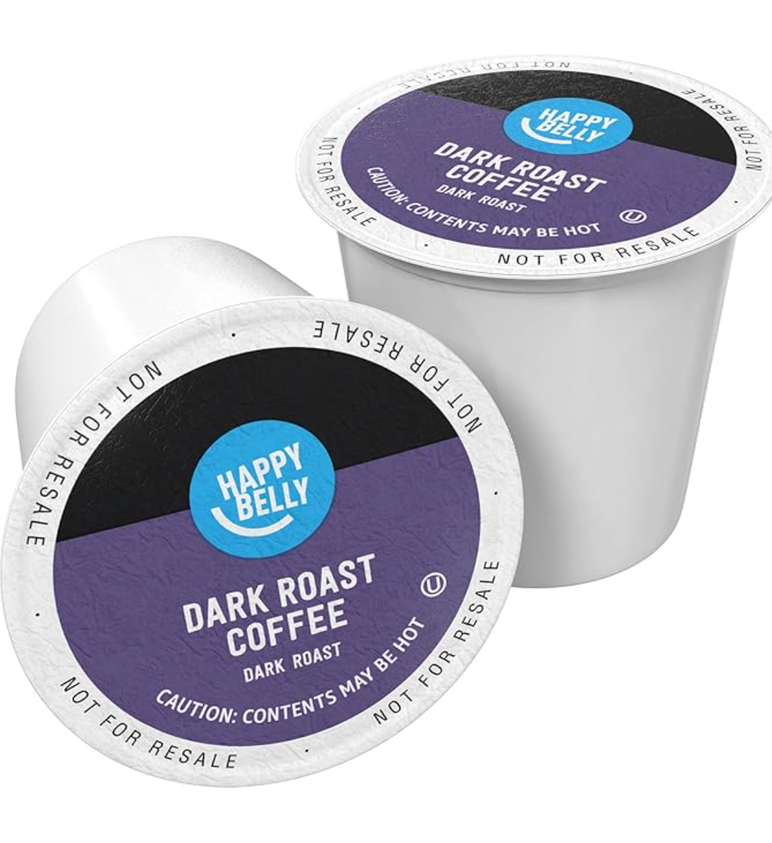 Amazon Brand - Happy Belly Dark Roast Coffee Pods, Compatible with Keurig 2.0 K-Cup Brewers, 100 Count - expires July 01 2027