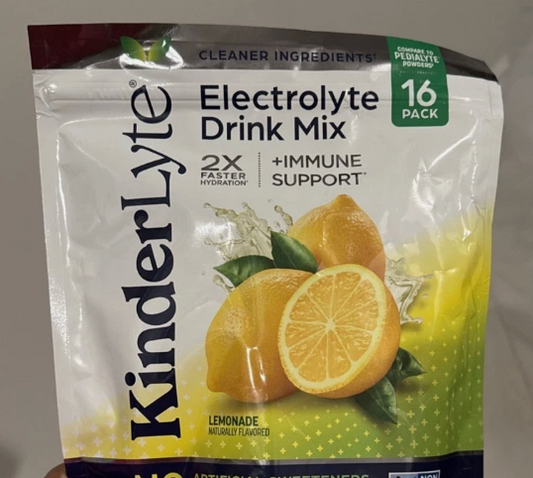 KinderLyte® 16ct Electrolyte Powder Lemonade - expires 07.25.27